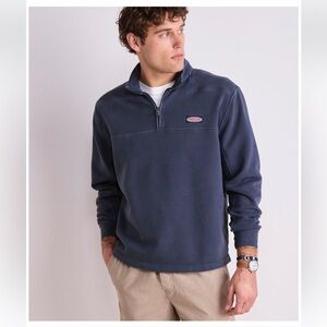 Men's Navy Half-Zip Vineyard Vines surf terry shep Sweater, L